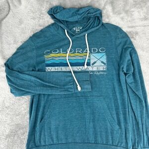Blue 84 Colorado Whitewater Rafting Graphic Hoodie Lightweight Sweatshirt Size S